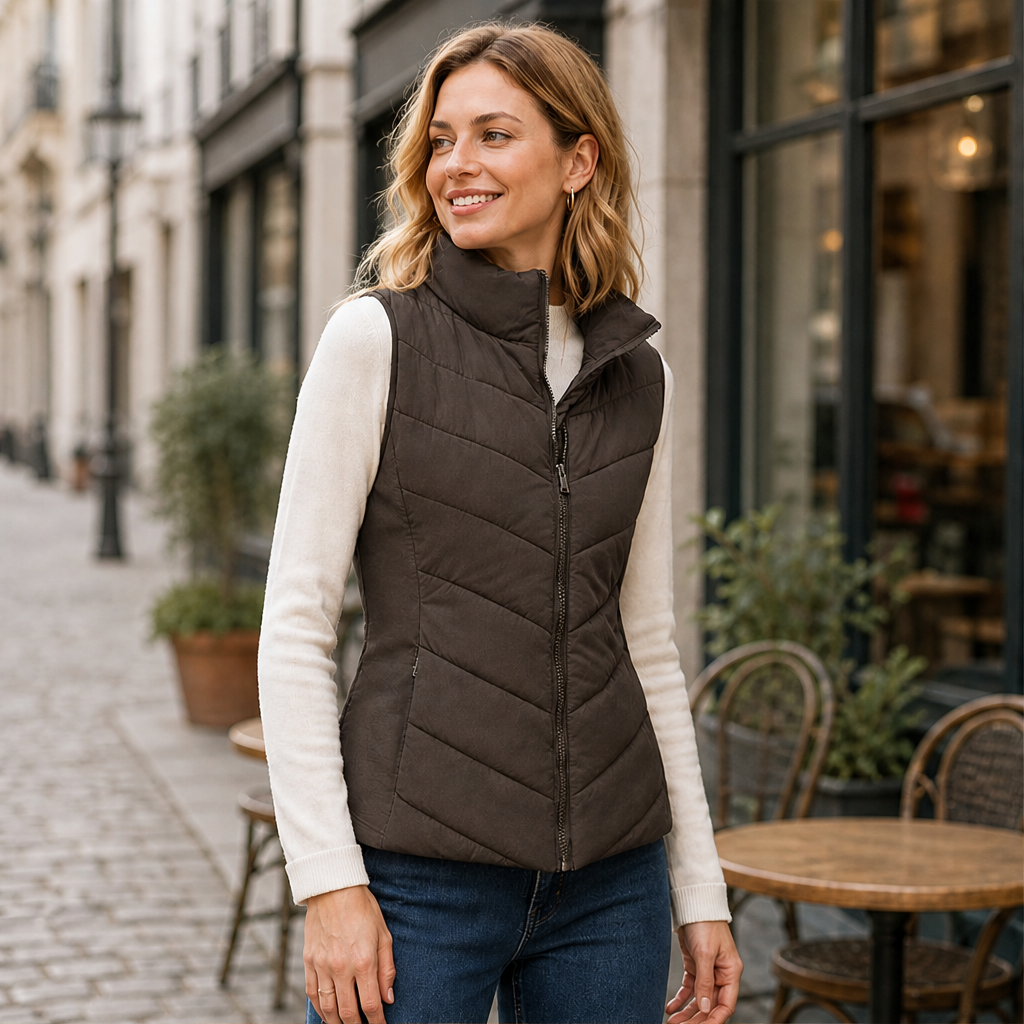 Novarina – Gilet Trapuntato Collo Alto lifestyle