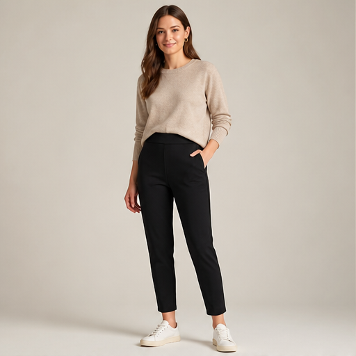 Pantaloni Neri Vita Alta | Leggings Sculpt con Tasche Zip - Comfort Elasticizzato Effetto Snellente lifestyle