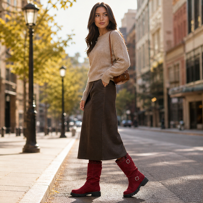 Varonne – Stivali Slouchy in Scamosciato con Fibbie lifestyle