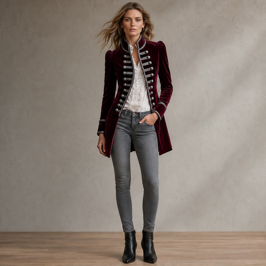 Vellonda – Cappotto Militare in Velluto con Galloni lifestyle