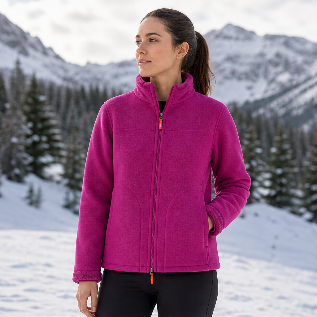Velmora – Giacca in Pile Collo Alto Reversibile lifestyle