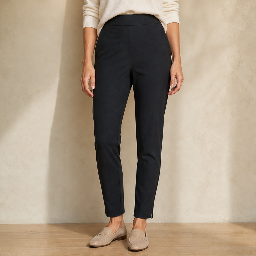 Venalia – Pantaloni Vita Alta con Tasche Zip lifestyle