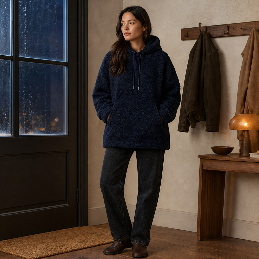Novarca – Felpa con Cappuccio in Sherpa Oversize lifestyle