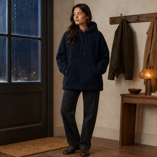 Novarca – Felpa con Cappuccio in Sherpa Oversize lifestyle