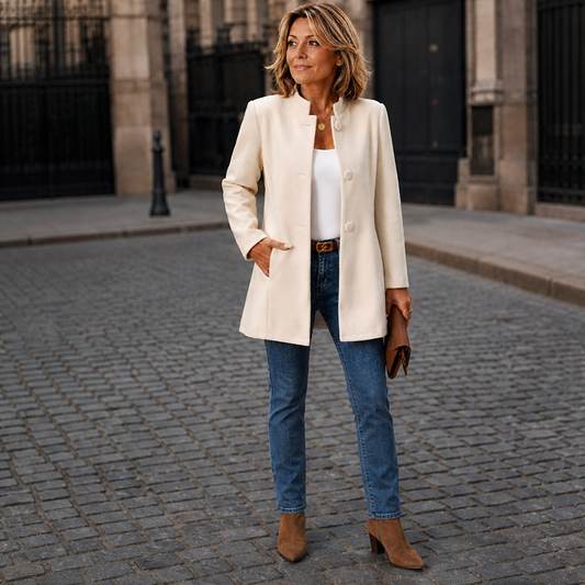 Liselote – Cappotto Lungo Senza Colletto lifestyle