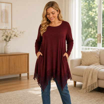 Velouna – Tunica Bohémien con Pizzo e Frange lifestyle