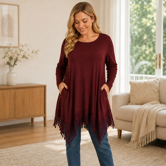 Velouna – Tunica Bohémien con Pizzo e Frange lifestyle