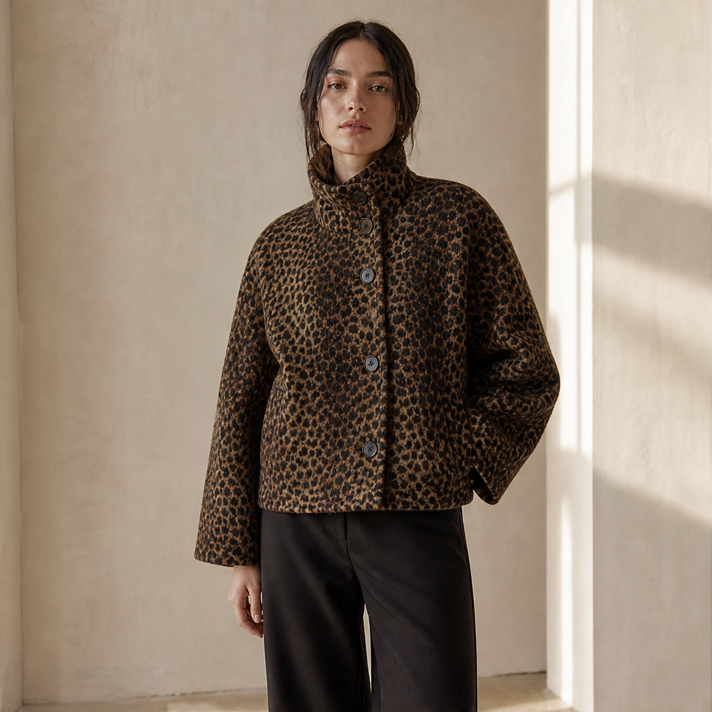 Velmara – Cappotto Corto Effetto Leopardo lifestyle