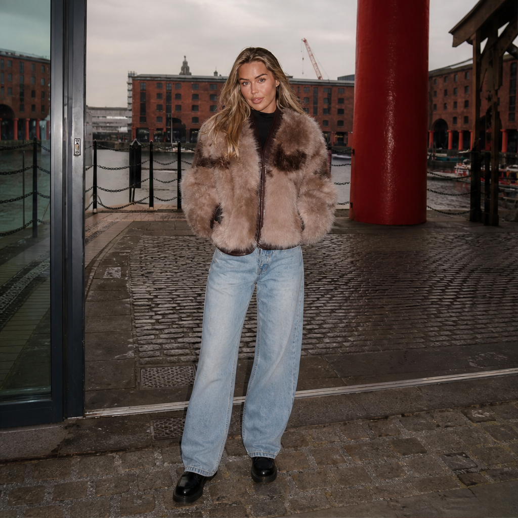Varonne – Giacca Bomber in Ecopelliccia Marmorizzata lifestyle