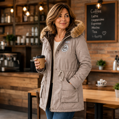 Volmara – Parka Imbottita con Cappuccio in Pelliccia Sintetica lifestyle