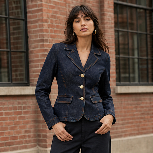 Venorra – Giacca di Jeans Slim con Cuciture a Contrasto lifestyle