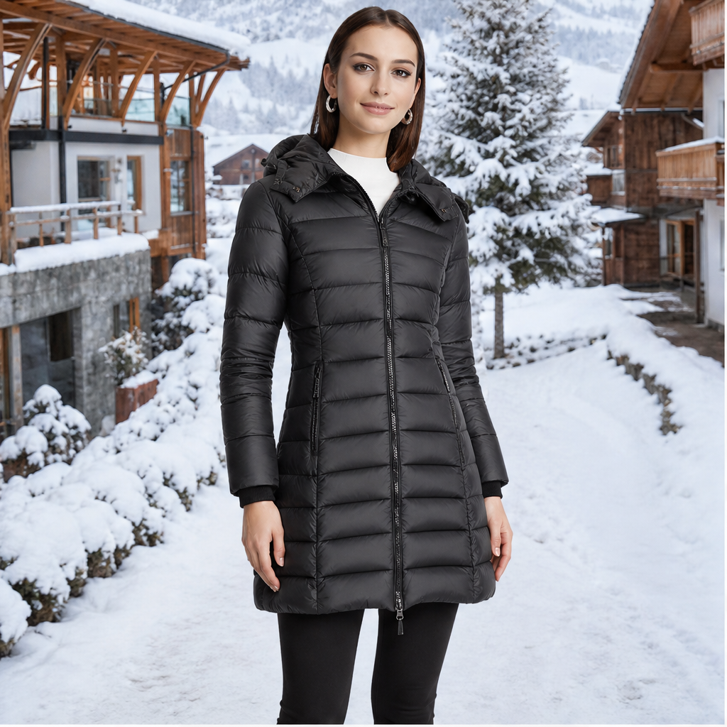 Novanne – Piumino Lungo Trapuntato con Cappuccio lifestyle