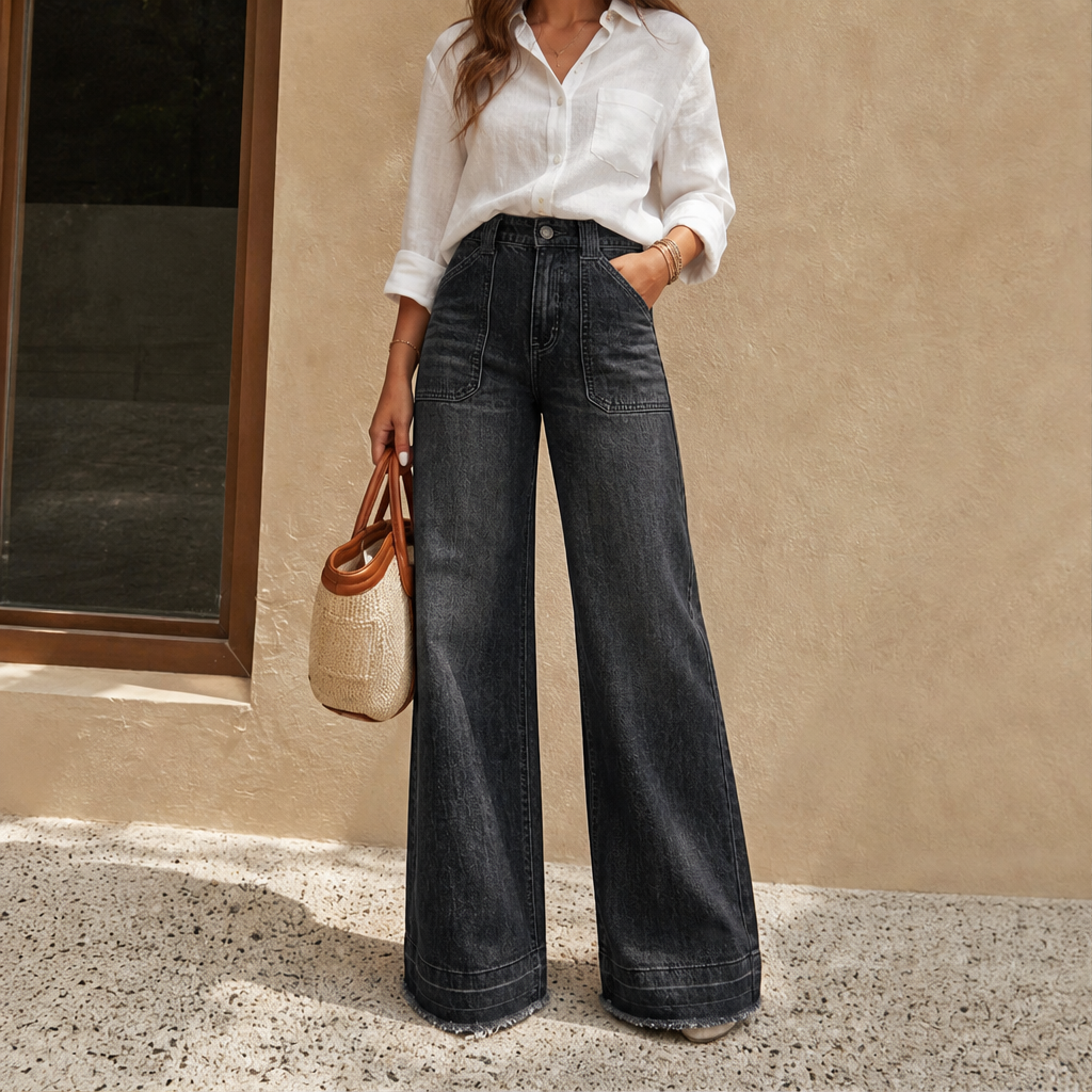 Velmora – Jeans a Vita Alta Elasticizzati Straight Leg lifestyle