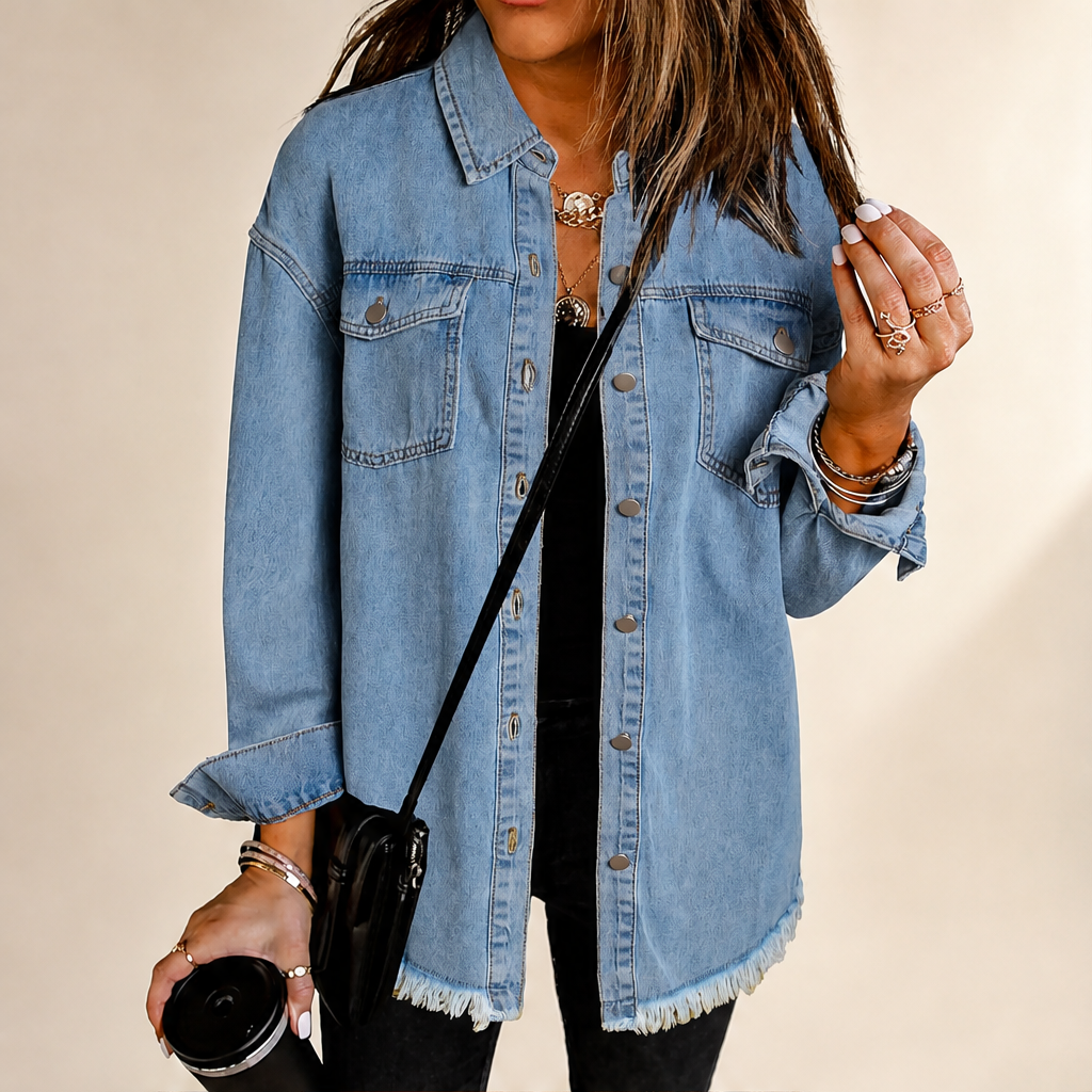 Denavio – Giacca di Jeans Oversize Effetto Vissuto lifestyle