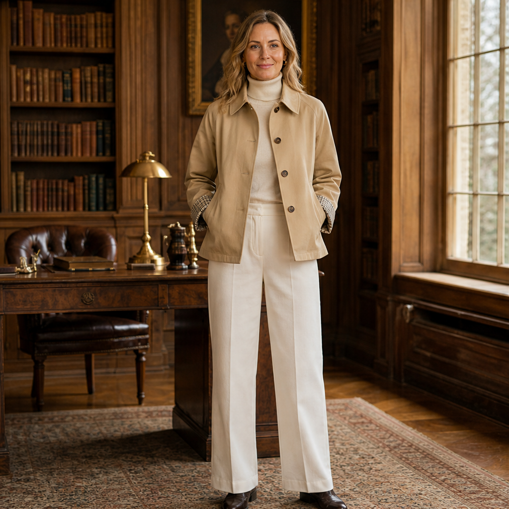 Halborne – Cappotto Corto con Fodera a Quadri lifestyle