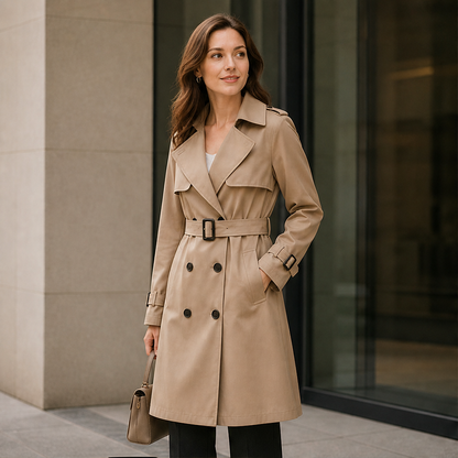 Velvano – Trench Coat Doppiopetto Classico lifestyle
