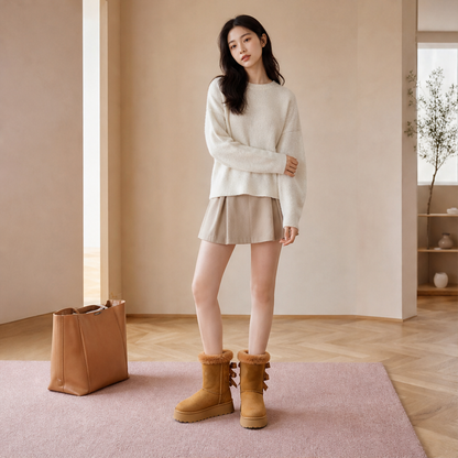 Nevalia – Stivaletti da Neve con Plateau e Fiocco lifestyle