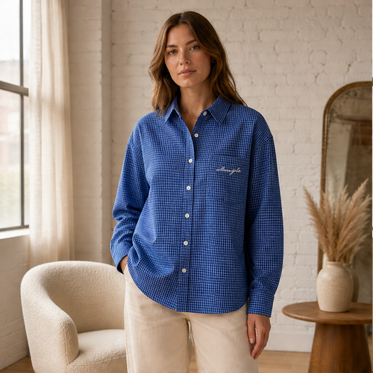Verraco – Camicia a Quadretti con Orlo Curvo lifestyle
