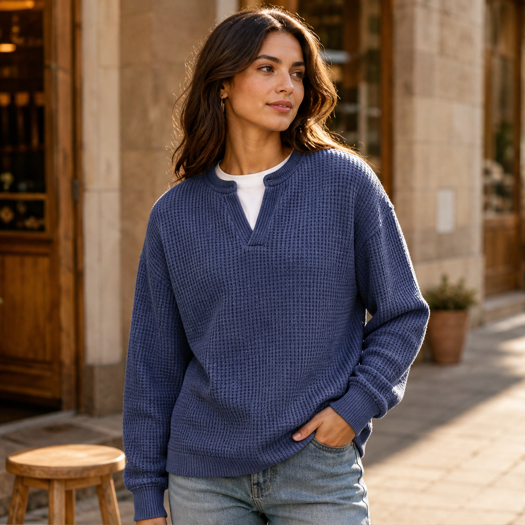 Vaffelo – Maglia a Maniche Lunghe Effetto Waffle lifestyle