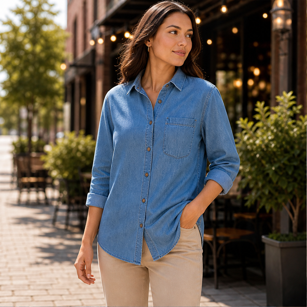 Denara – Camicia in Denim Leggero lifestyle