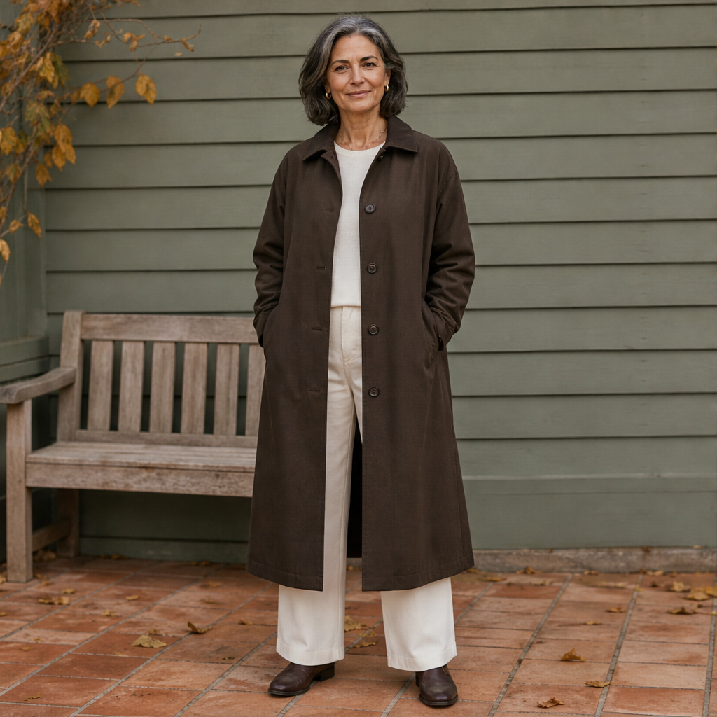 Vornetta – Cappotto in Cotone Cerato con Collo Staccabile lifestyle
