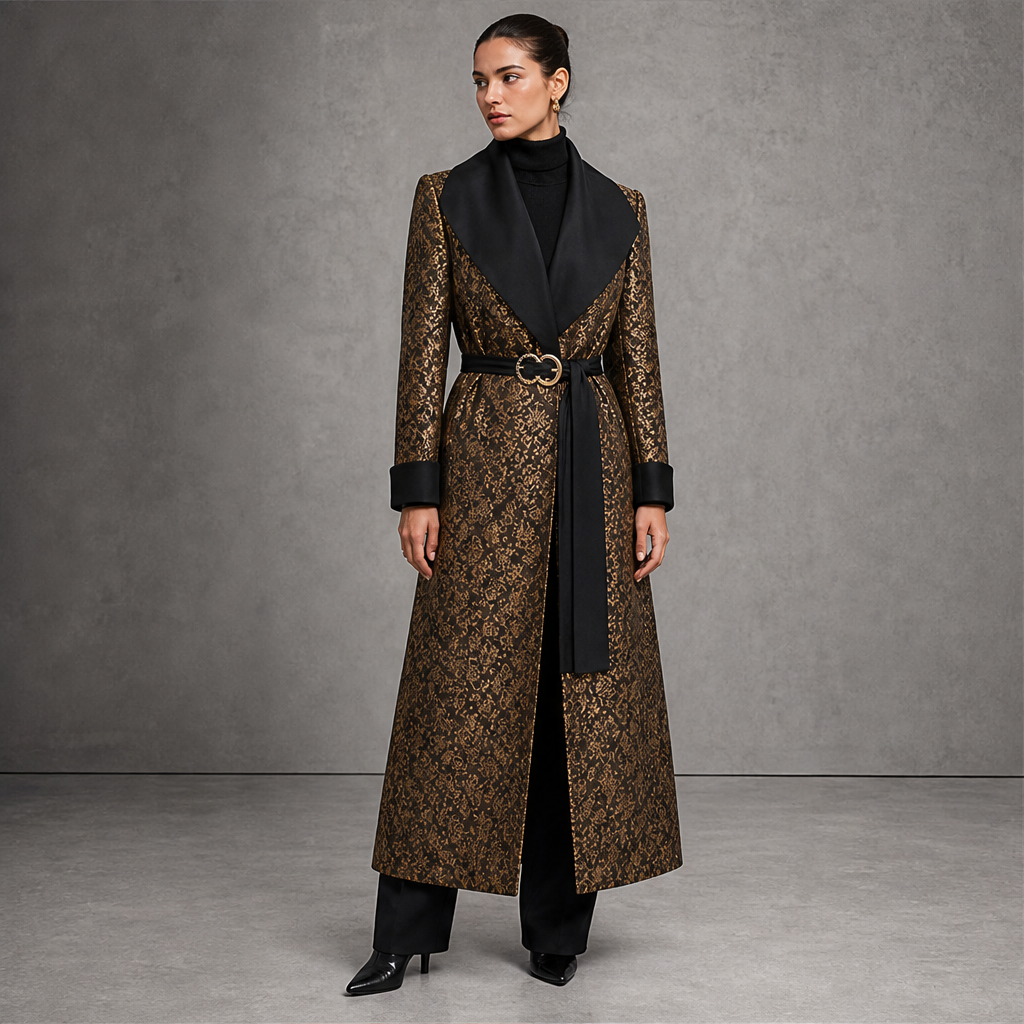 Veloria – Cappotto Lungo con Revers Ampio Contrastante lifestyle