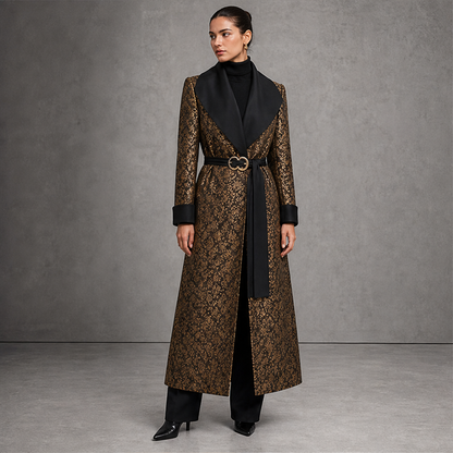 Veloria – Cappotto Lungo con Revers Ampio Contrastante lifestyle