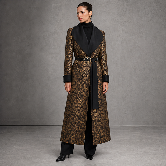 Veloria – Cappotto Lungo con Revers Ampio Contrastante lifestyle