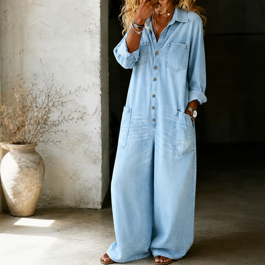 Velmara – Tuta Ampia in Denim con Colletto lifestyle
