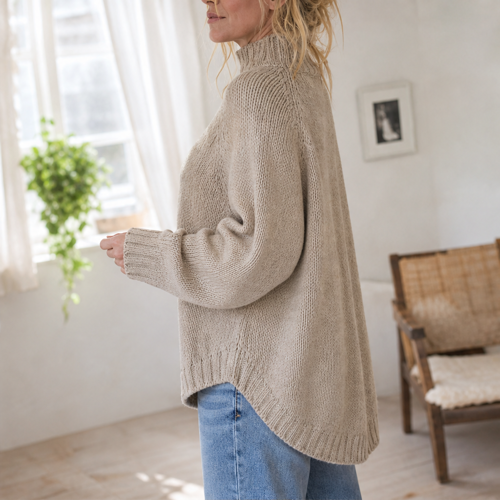 Vindalma – Maglione Dolcevita a Maniche Pipistrello lifestyle