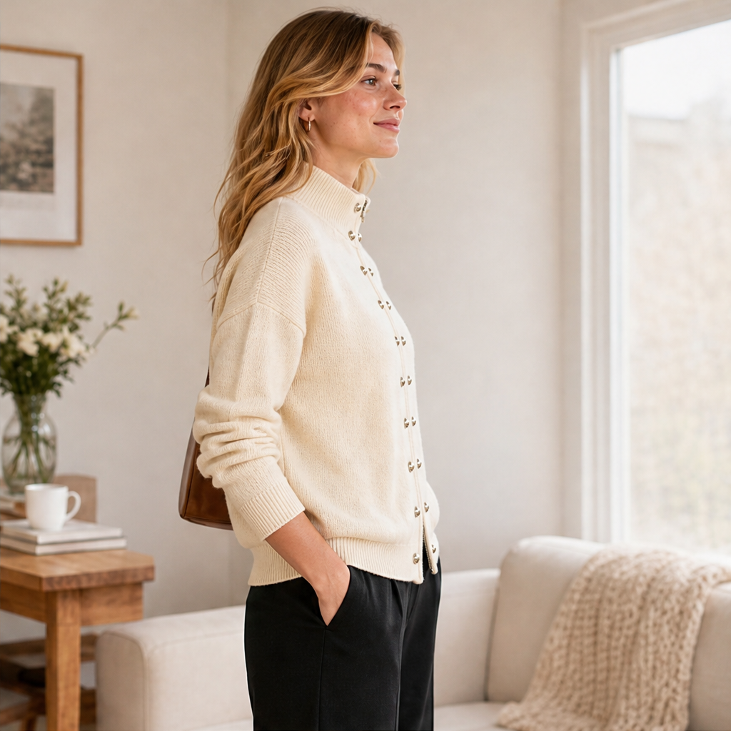 Marvenzo – Cardigan Doppiopetto Collo Alto in Maglia lifestyle