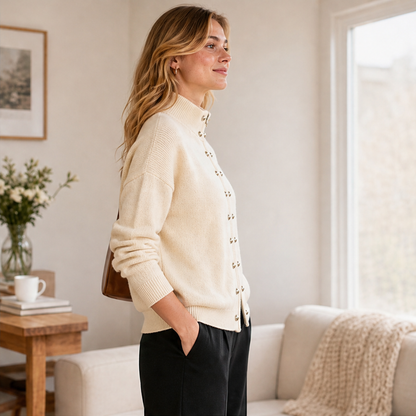 Marvenzo – Cardigan Doppiopetto Collo Alto in Maglia lifestyle