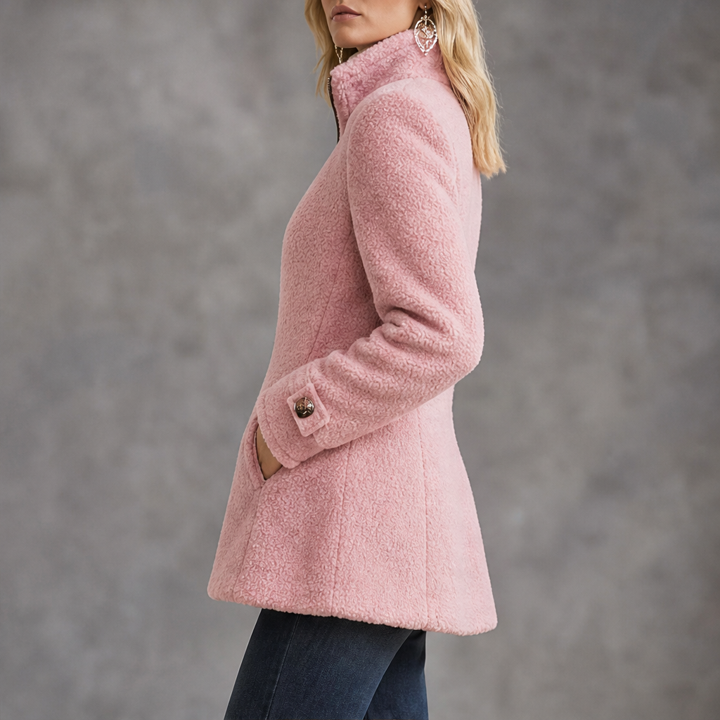 Morvenne – Giacca in Pile Collo Alla Coreana lifestyle