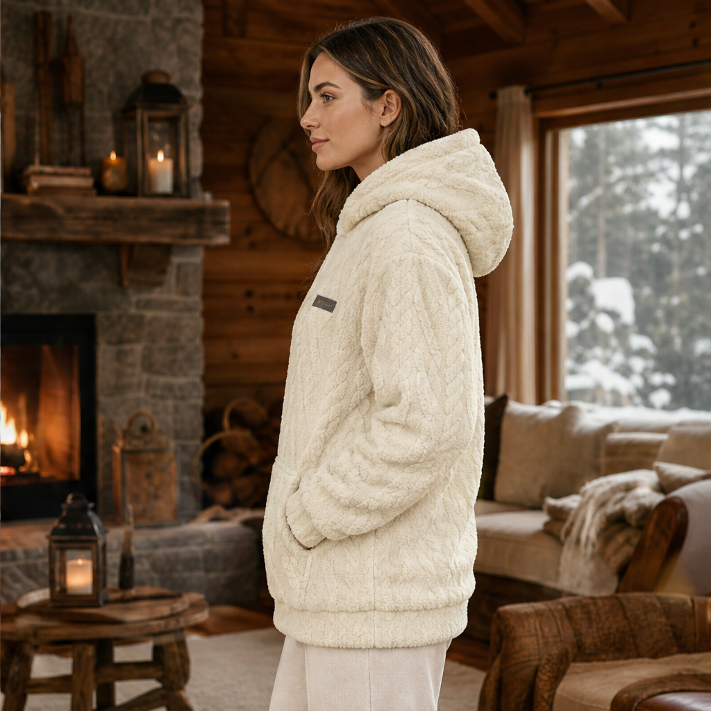 Novarla – Felpa con Cappuccio in Pile Jacquard lifestyle