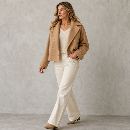 Camelora – Cappotto Corto Doppiopetto in Misto Lana lifestyle