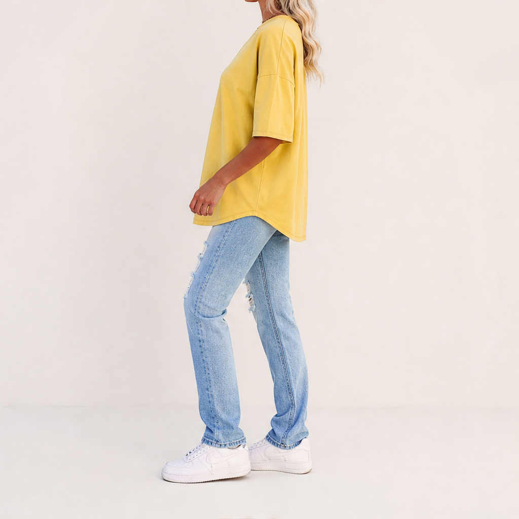 Maverla – Tunica Oversize Scollo a V in Cotone lifestyle