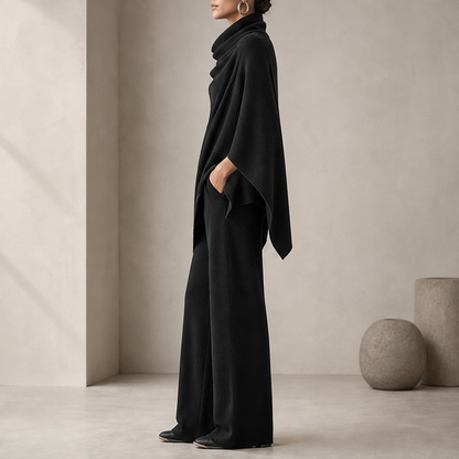 Voliana – Completo Mantella Collo Alto e Pantaloni Palazzo lifestyle