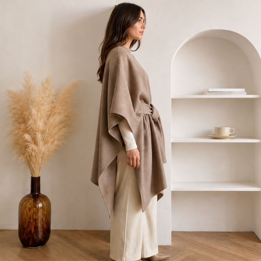 Mantolia – Poncho Mantella in Lana con Cintura lifestyle