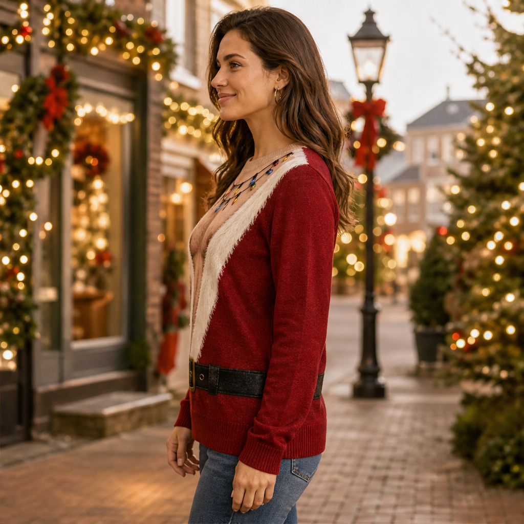 Novalio – Maglione Natalizio Stampa Babbo Natale lifestyle