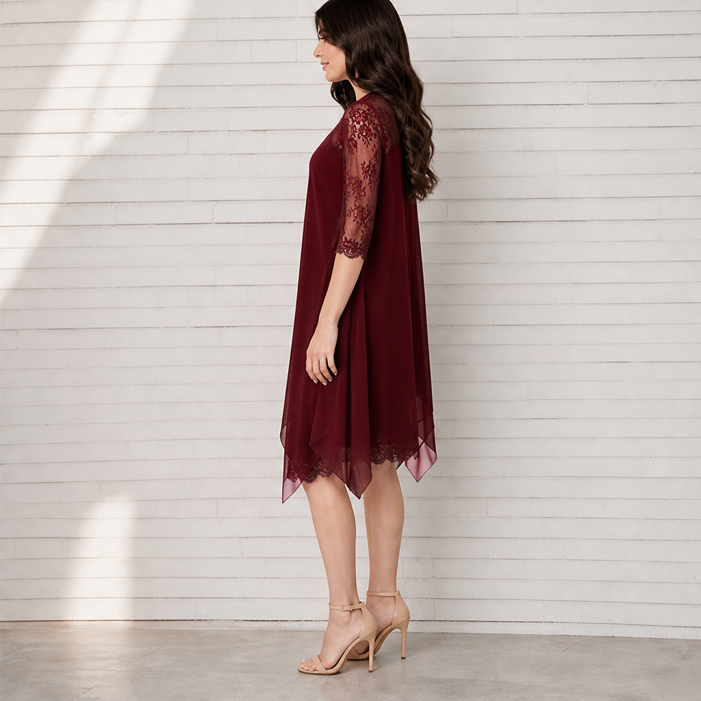 Lorentia – Abito Asimmetrico con Pizzo lifestyle