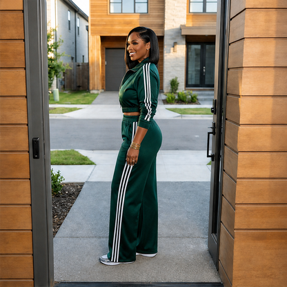Vezano – Tuta Due Pezzi a Righe con Zip lifestyle