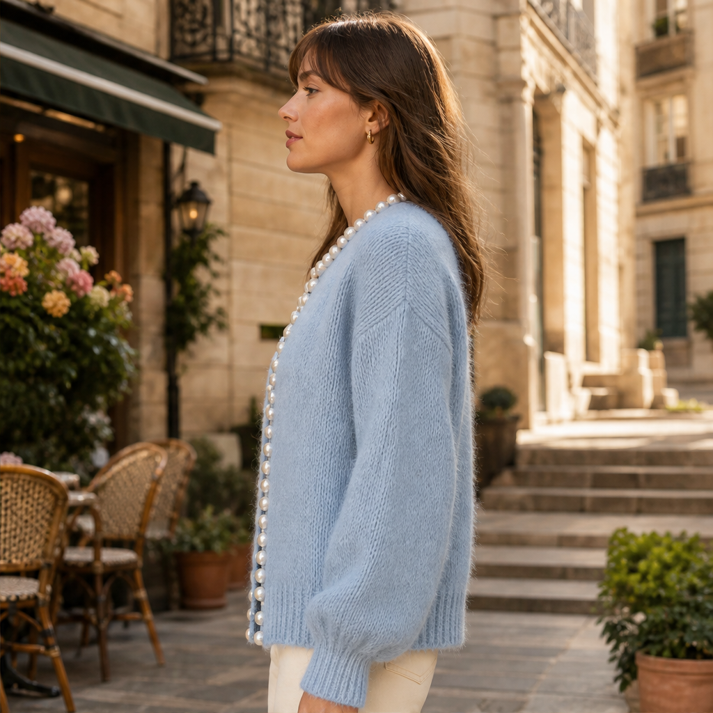 Perlavia – Cardigan in Maglia con Perle lifestyle