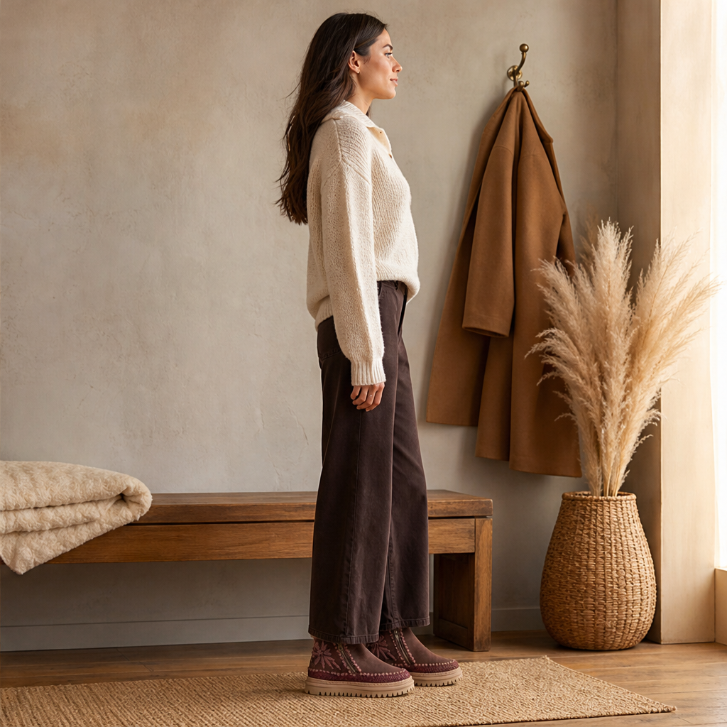 Novarra – Stivaletto Floreale in Suede Choc lifestyle
