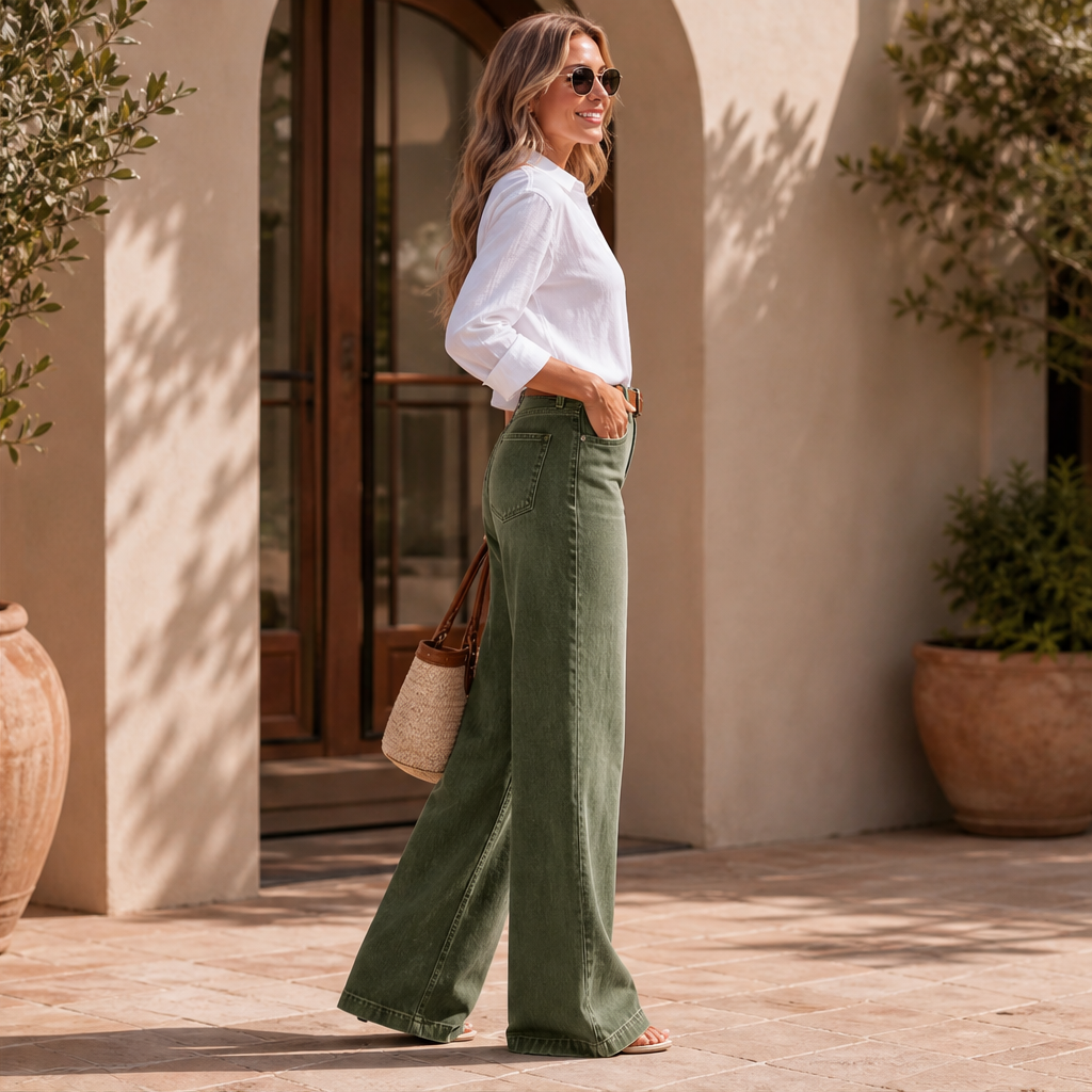 Velmora – Jeans a Gamba Larga Vita Alta lifestyle
