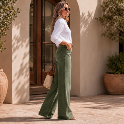 Velmora – Jeans a Gamba Larga Vita Alta lifestyle
