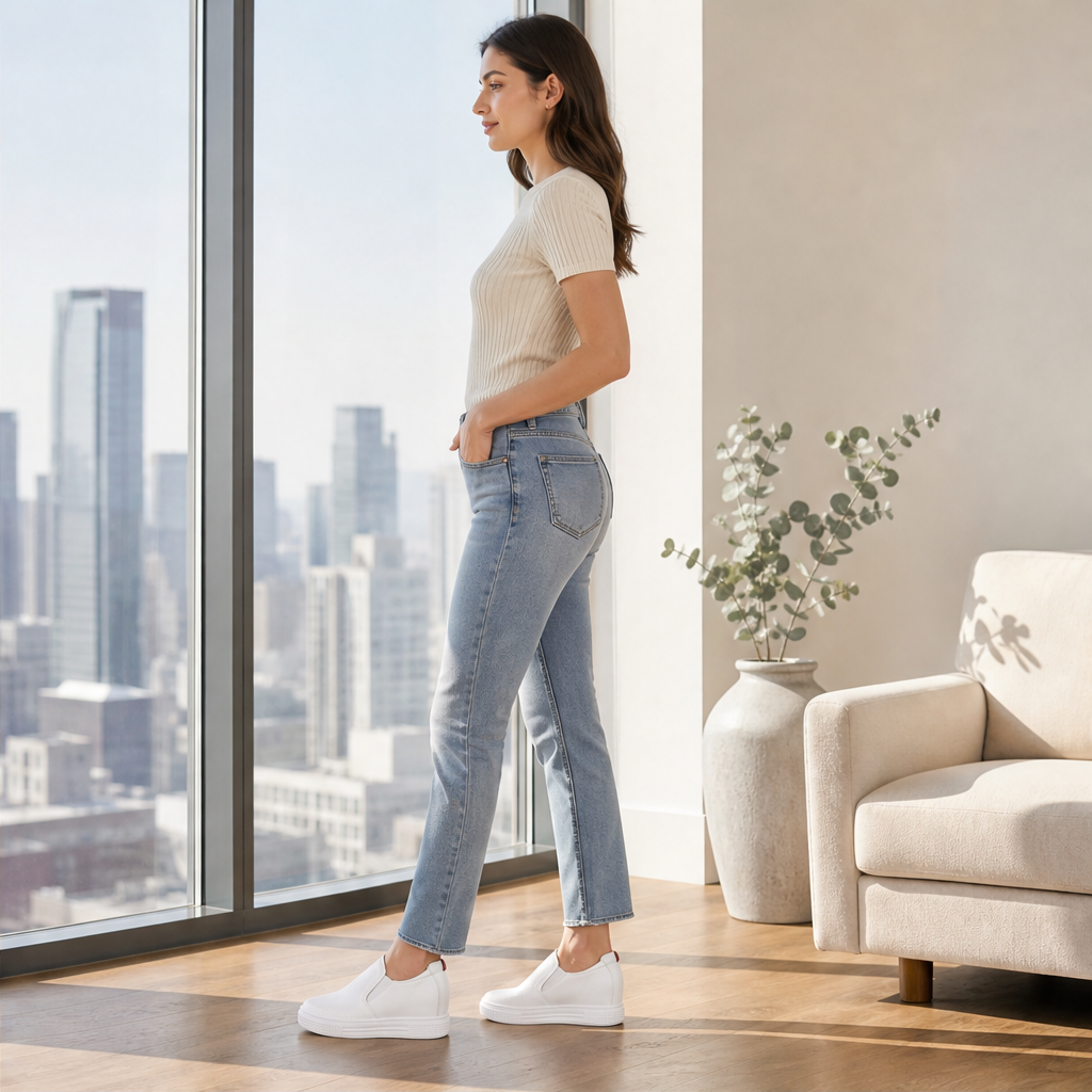 Alzara – Scarpe Slip-On in Pelle con Zeppa Invisibile lifestyle