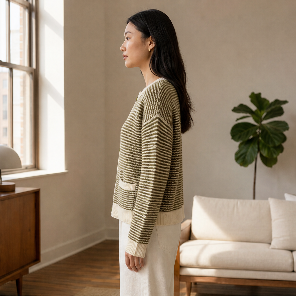 Molvera – Cardigan in Maglia a Righe lifestyle