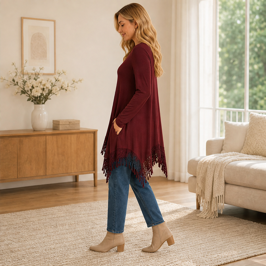 Velouna – Tunica Bohémien con Pizzo e Frange lifestyle