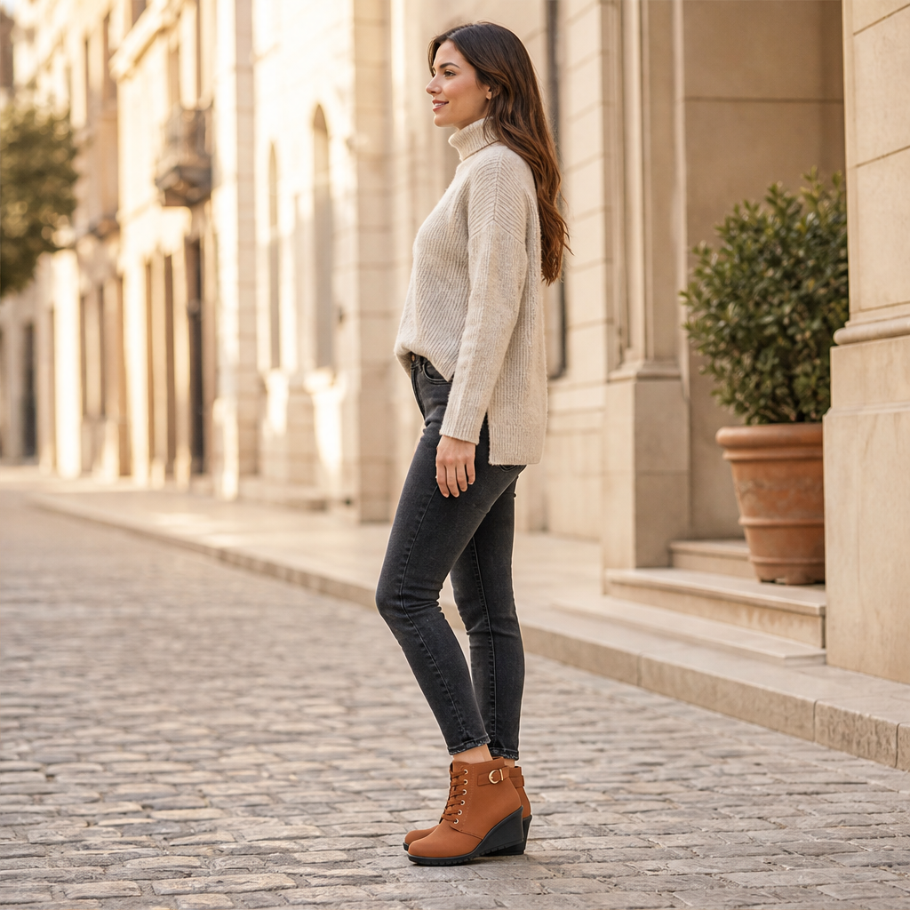 Vellamo – Stivaletti con Zeppa Stabile e Lacci lifestyle