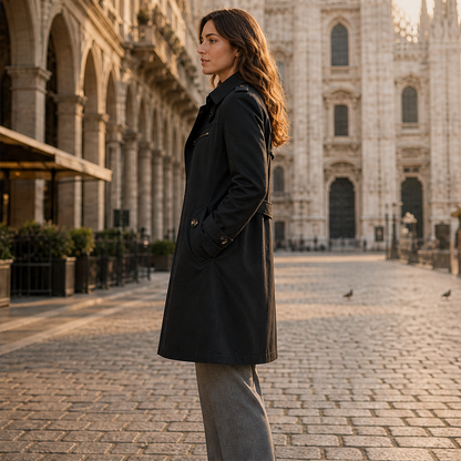 Milvora – Giacca Lunga in Cotone Lavato lifestyle